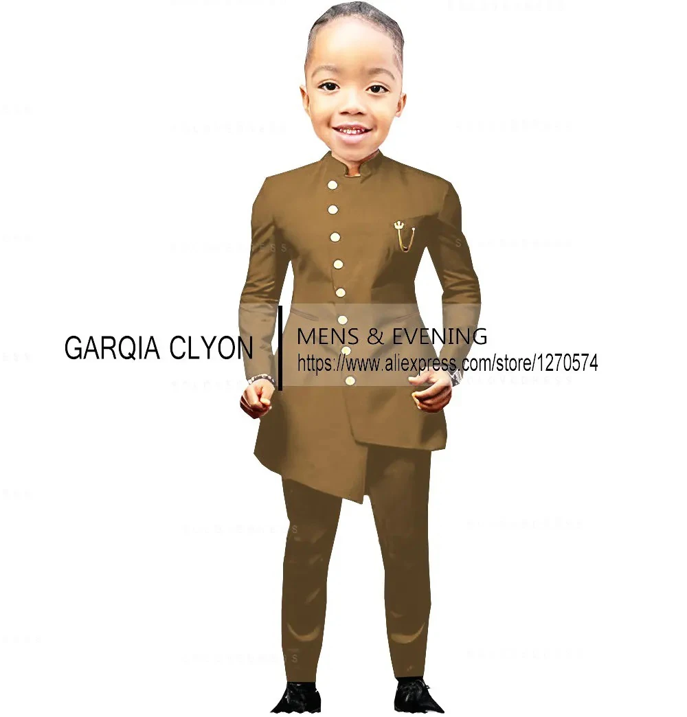 Fashion Suit for Boys Wedding Tuxedo Indian Style Jacket Pants 2 Pieces Slim Fit Kids Fashion Party Dress Child Clothes boys suits