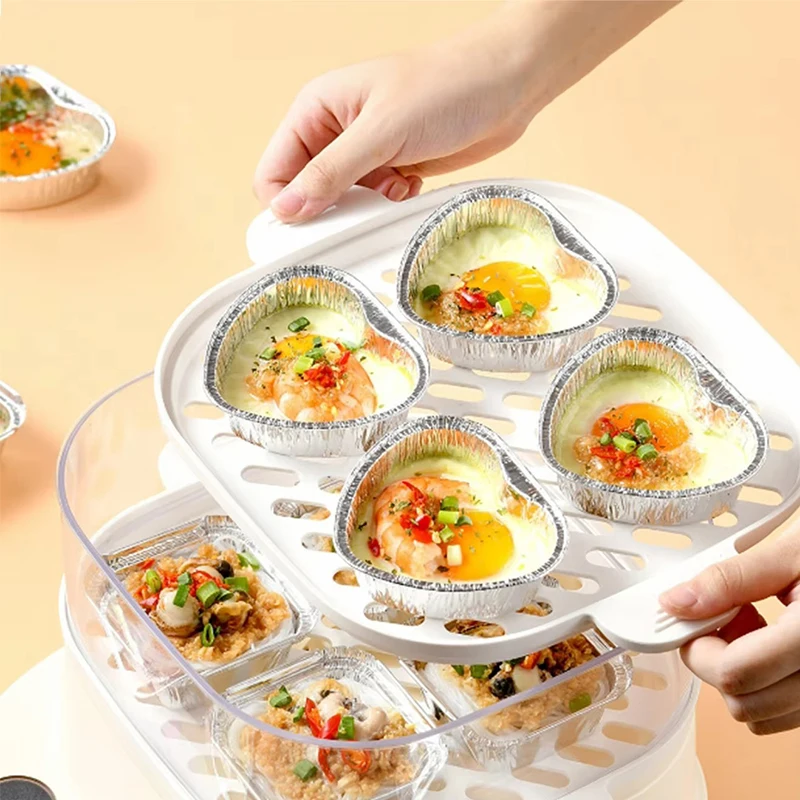 Heart-shaped Tin Foil Box Disposable Aluminum Foil Takeaway Boxes Kitchen Oil Resistant Barbecue Baking Cooking Utensils 20PCS