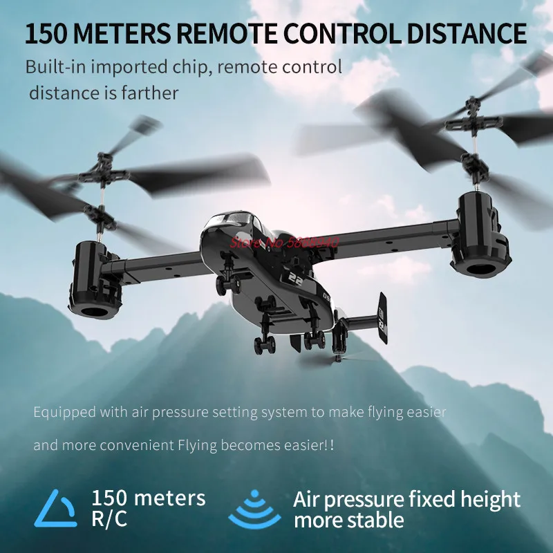 Simulation Osprey V22 Big RC Helicopter Model 2.4G 4CH 150M Fixed Height Function Hover Wireless Remote Control Fighter Boy Toy 4