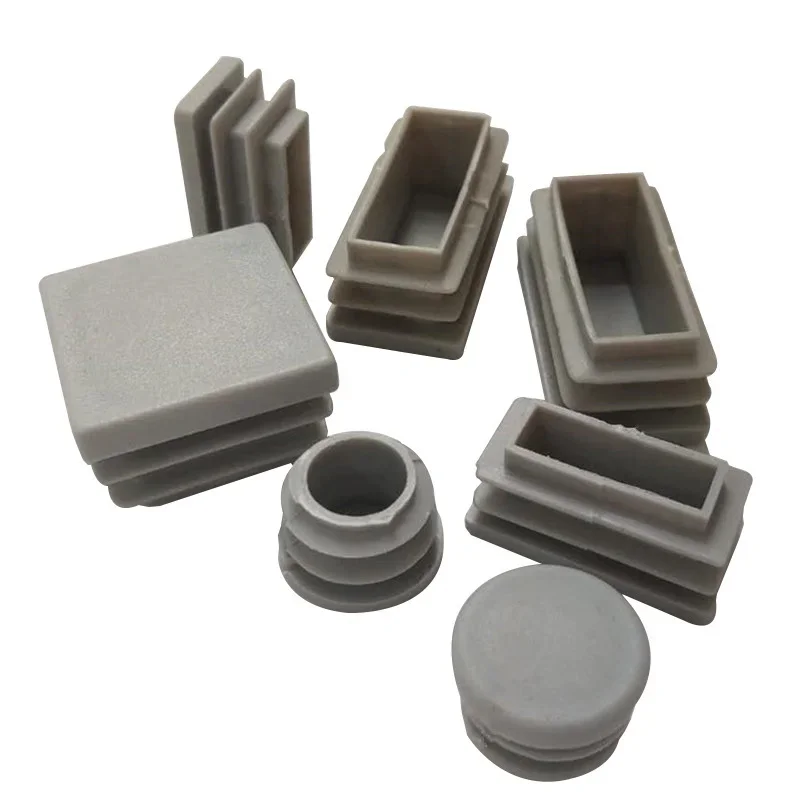 4pcs Gray Plastic inner plug Dust cover square Steel tube Pipe Blanking End Cap Bung For Furniture chair table Leg Protector