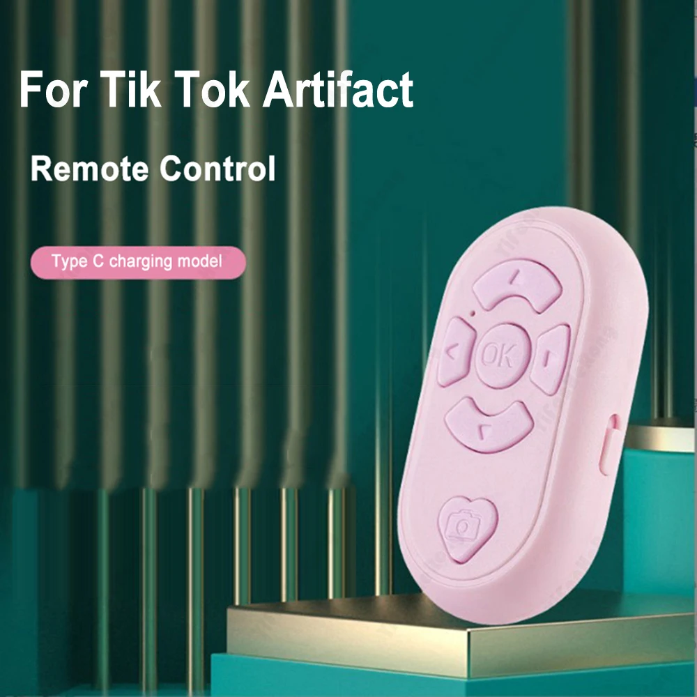 Android IOS MIni Charging Remote Control Bluetooth-compatible Selfie 6-button Model+Type C Charging Cable Portable Wireless