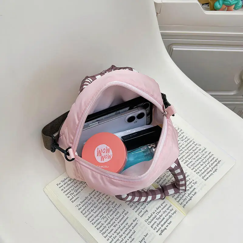 Cute Kitty Crossbody Bag Checkered Commuter Handbag, Creative Cartoon Shoulder Bag, Gift for Girlfriend 6