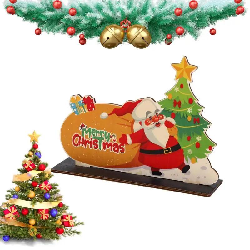 

2023 New Christmas Wooden Painted Ornaments Santa Claus snowman Models Desktop Decorations Christmas Decoration Party Supplies