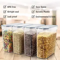 Cereal Storage Containers Set, Large BPA Free Plastic Airtight Food Storage Containers 4L /135.3oz for Cereal, Flour, Sugar, 6 P 2