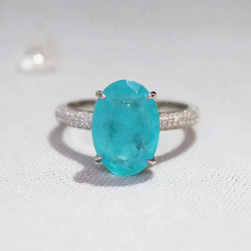 

DIWENFU S925 Sterling Silver Sapphire Ring for Women Fine Wedding Bands Bohemia SAPPHIRE Gemstone Jewelry Green Topaz Rings Box