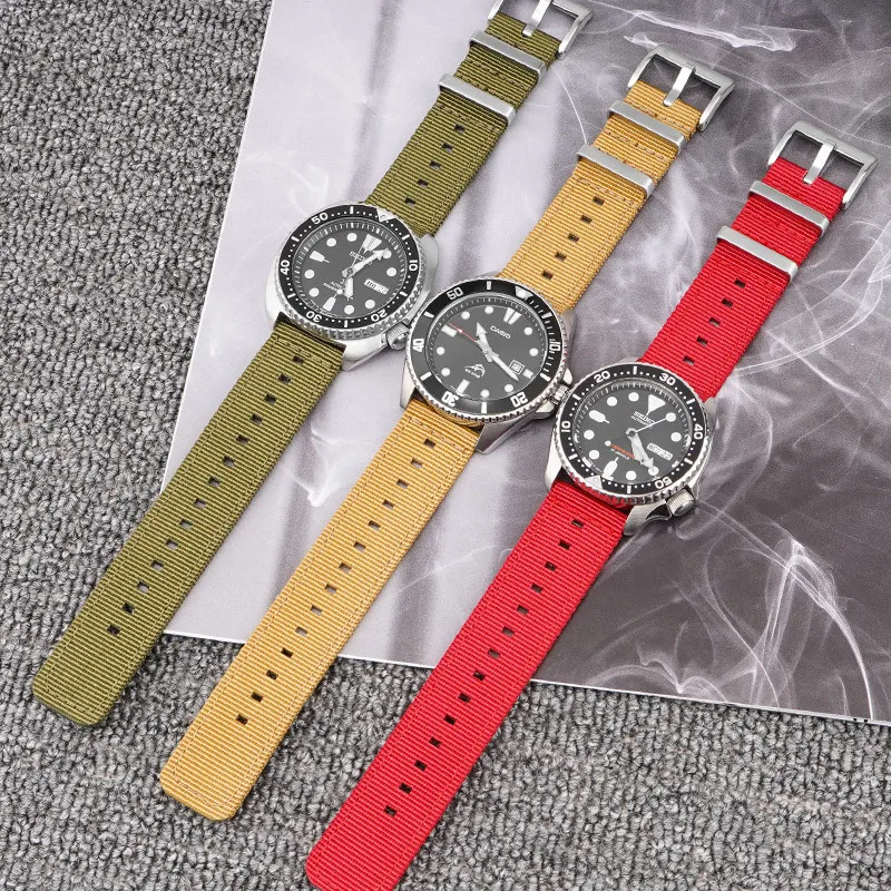Durable Nylon Weave Watch Band with Stainless Steel Buckle - Quick Release, Waterproof Wrist Strap