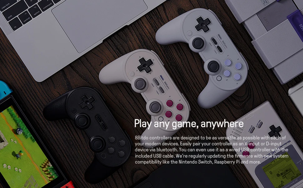 8bitdo-SN30 PRO +  ̽ƽ, Windows/ȵ̵/macOS/Nintendo Switch  Bluetooth   Ʈѷ Ǵ е