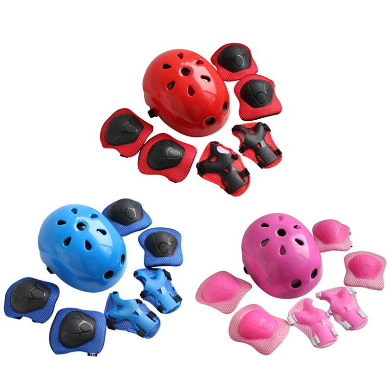 Kids Knee Pads Elbow and Helmet Pads 7Pcs/Set for Roller Skates Cycling Bike Skateboard Sports protective gear set