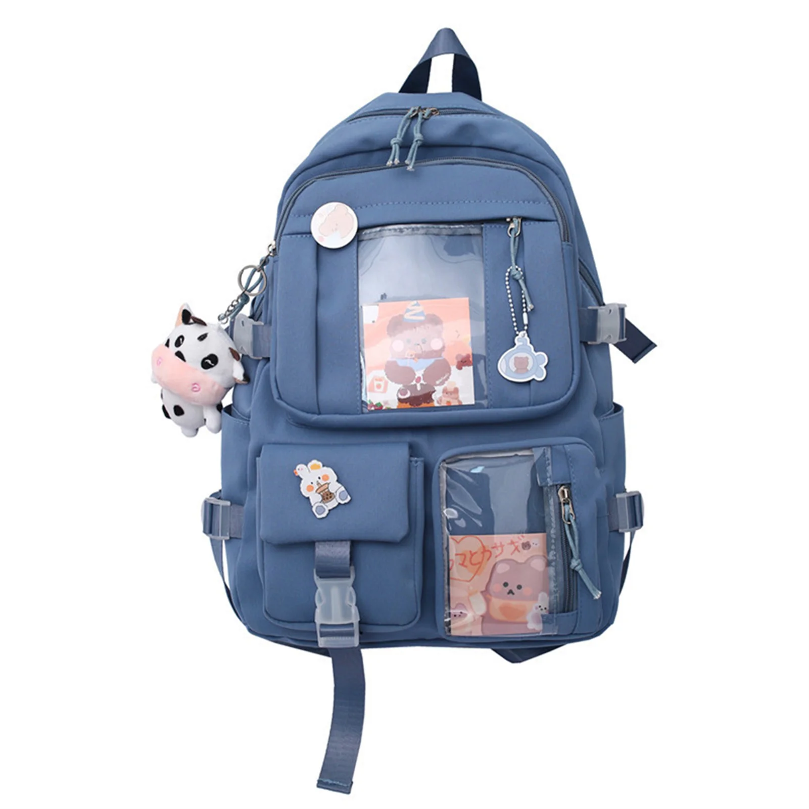 

Kawaii Backpack Cute Girl's Backpack Multi-Pockets School Backpack for Boys Girls School Supplies