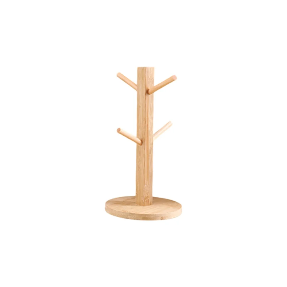 1 Set Tree Shape Wood Coffee Tea Cup Storage Holder Stand Mug Hanging Display Rack Drinkware Shelf 4/6 Hooks Home Kitchen1