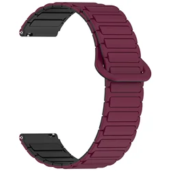 Magnetic Silicone Smartwatch Strap - Multiple Size Options Available - 22mm (3 Wine red)
