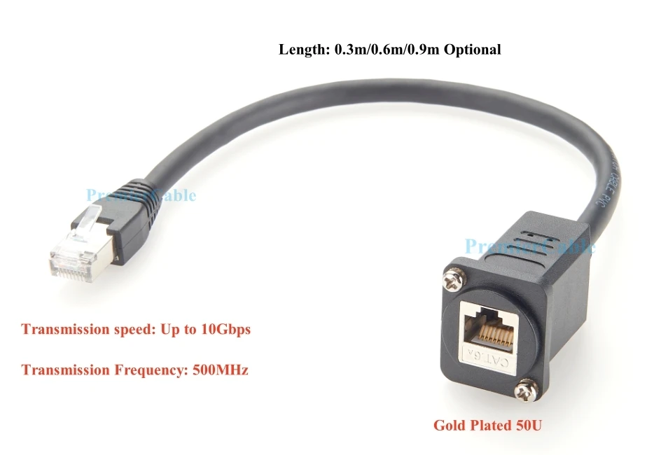 D-Typ XLR RJ45 CAT6A Ethernet Stecker auf Buchse Verlängerungskabel 10 Gbit/s RJ45 Netzwerk Panel Mount Flansch Chassis Feedthru Kabel – Detail 3