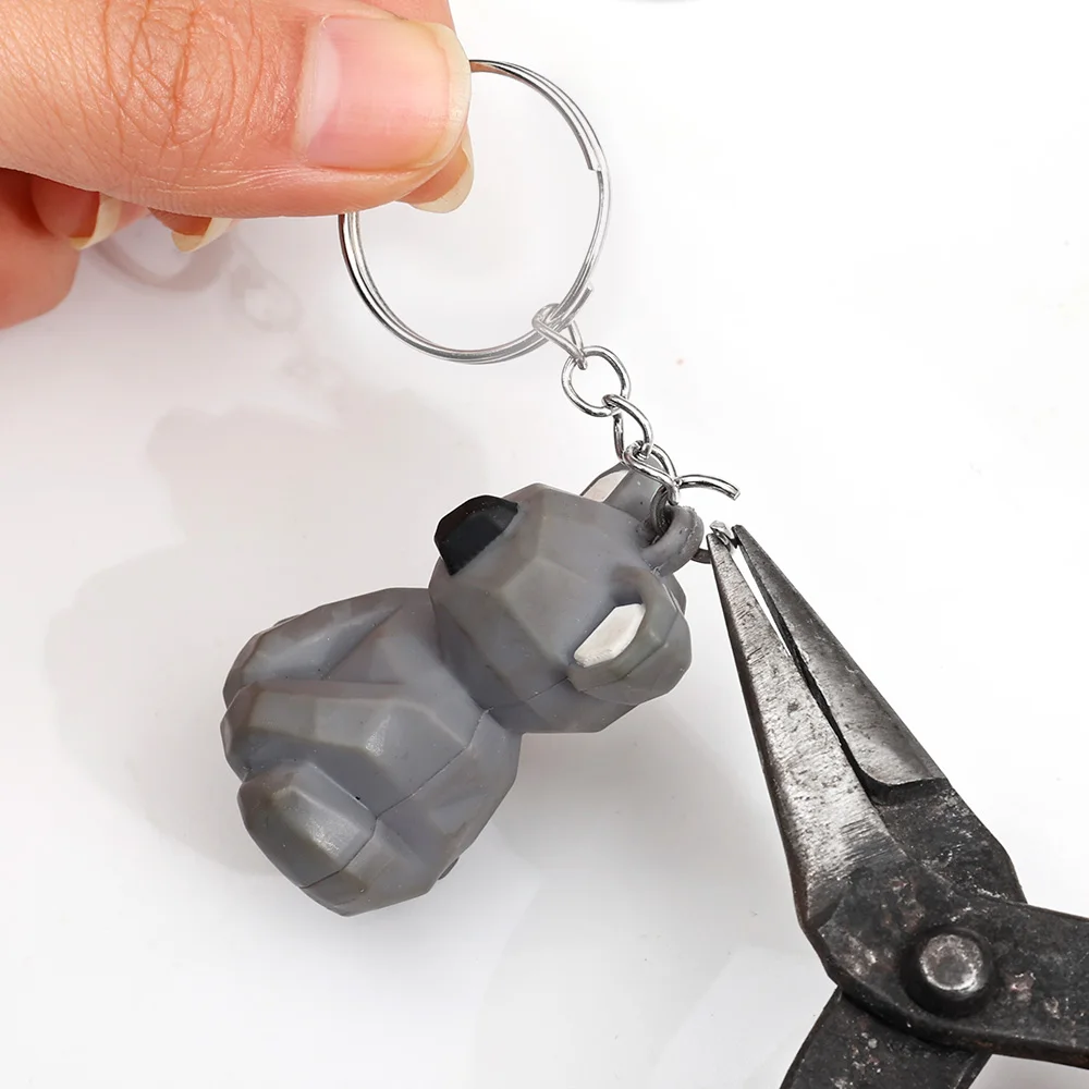 Metal Keychains with Split Rings Link Chain Key Rings Keyfob Key Pendants Holder DIY Chains Keyring Accessories Tools