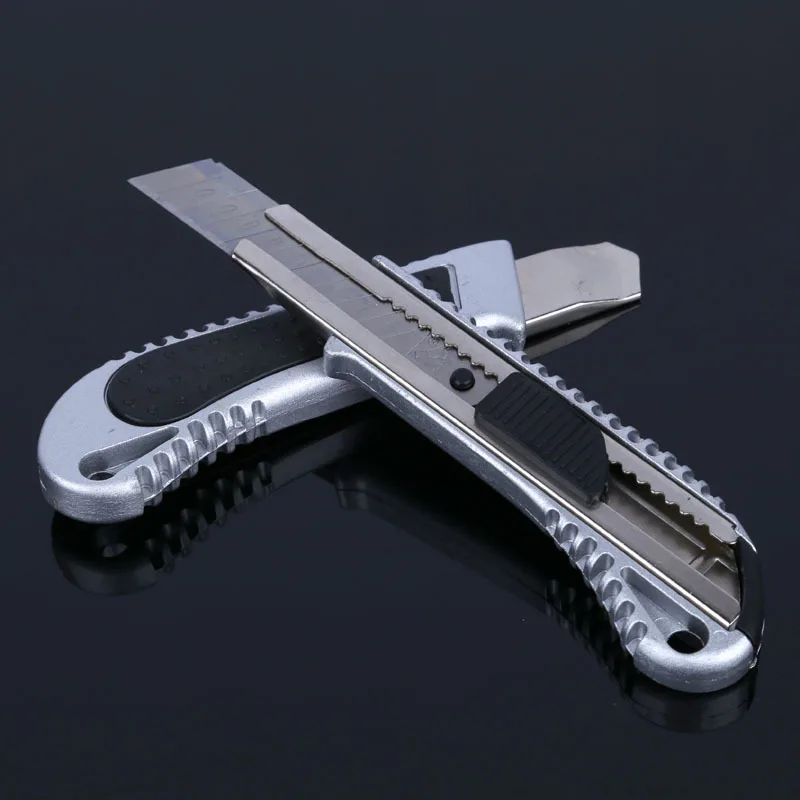 Stainless Steel Utility Knife Luxury Metal Wallpaper Knife Handle Paper Cutting Tools Office School Supplies Craft Production