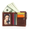 New High Quality Men Wallets Short Card Holder Genuine Leather Men Purse Double Zipper Coin Pocket Male Wallet 4