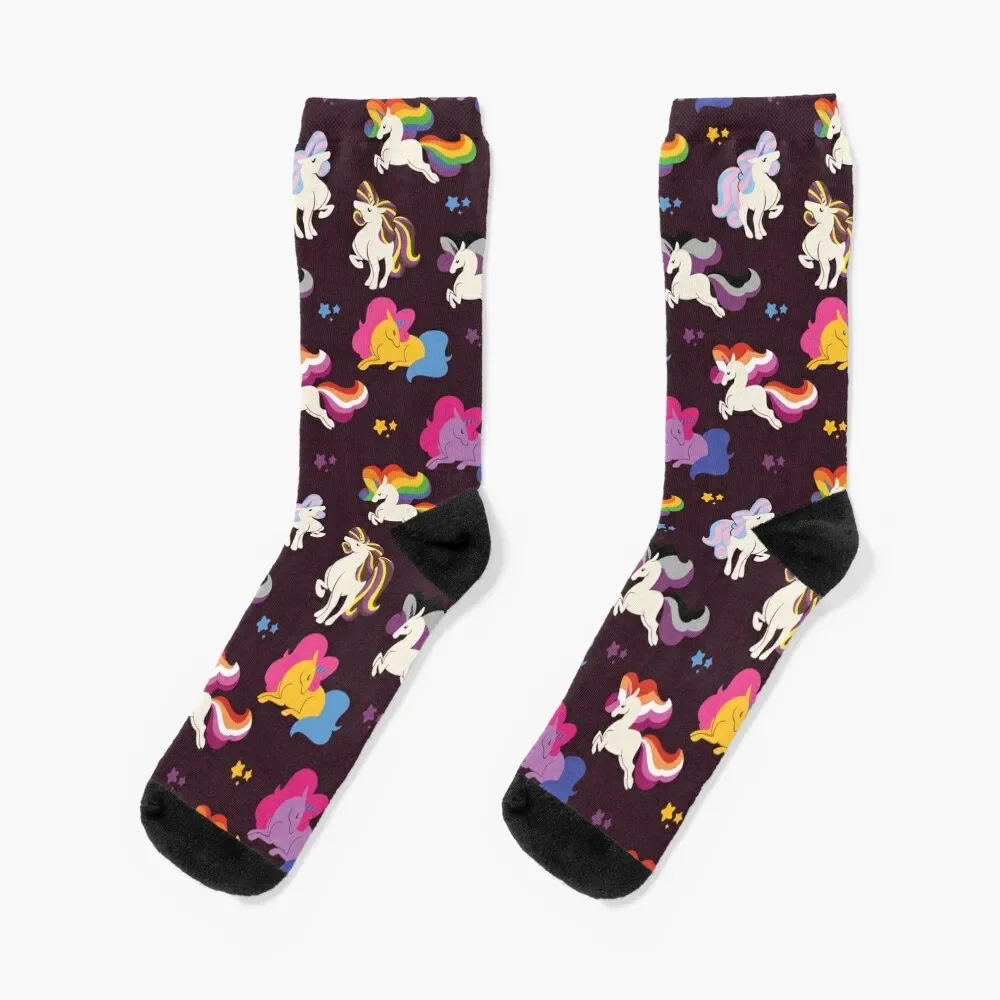 

Rainbow Unicorns Socks funny sock Running New year's Men Socks Women's