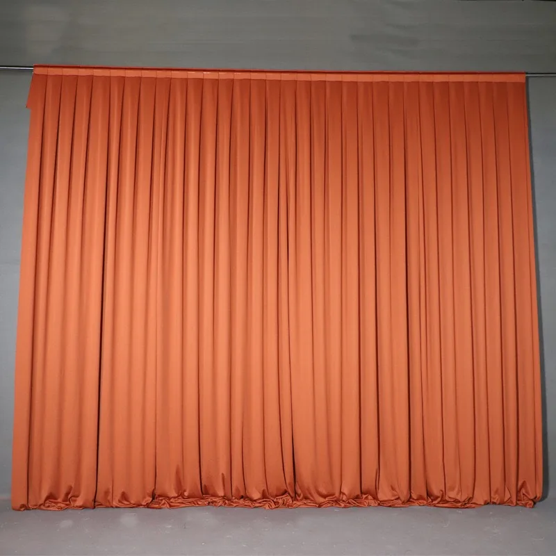 

Caramel Thick Milk Silk Wedding Backdrops Curtain For Stage Banquet Party Decoration Simple Curtain Drapes Background Decoration