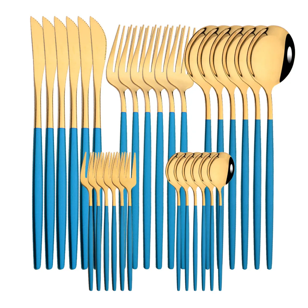 30Pcs Blue Gold