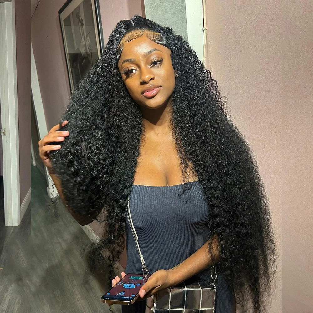 

13x6 HD Transparent Curly Lace Frontal Wig Brazilian Deep Wave Lace Front Wigs For Women Human Hair PrePlucked Hairline
