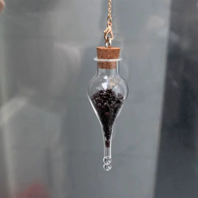 1X Vintage Magic Glass Wishing Drifting Bottle Cork Potion Lucky Transfer Amulet DIY Necklace Couple Holiday Pendant Gift