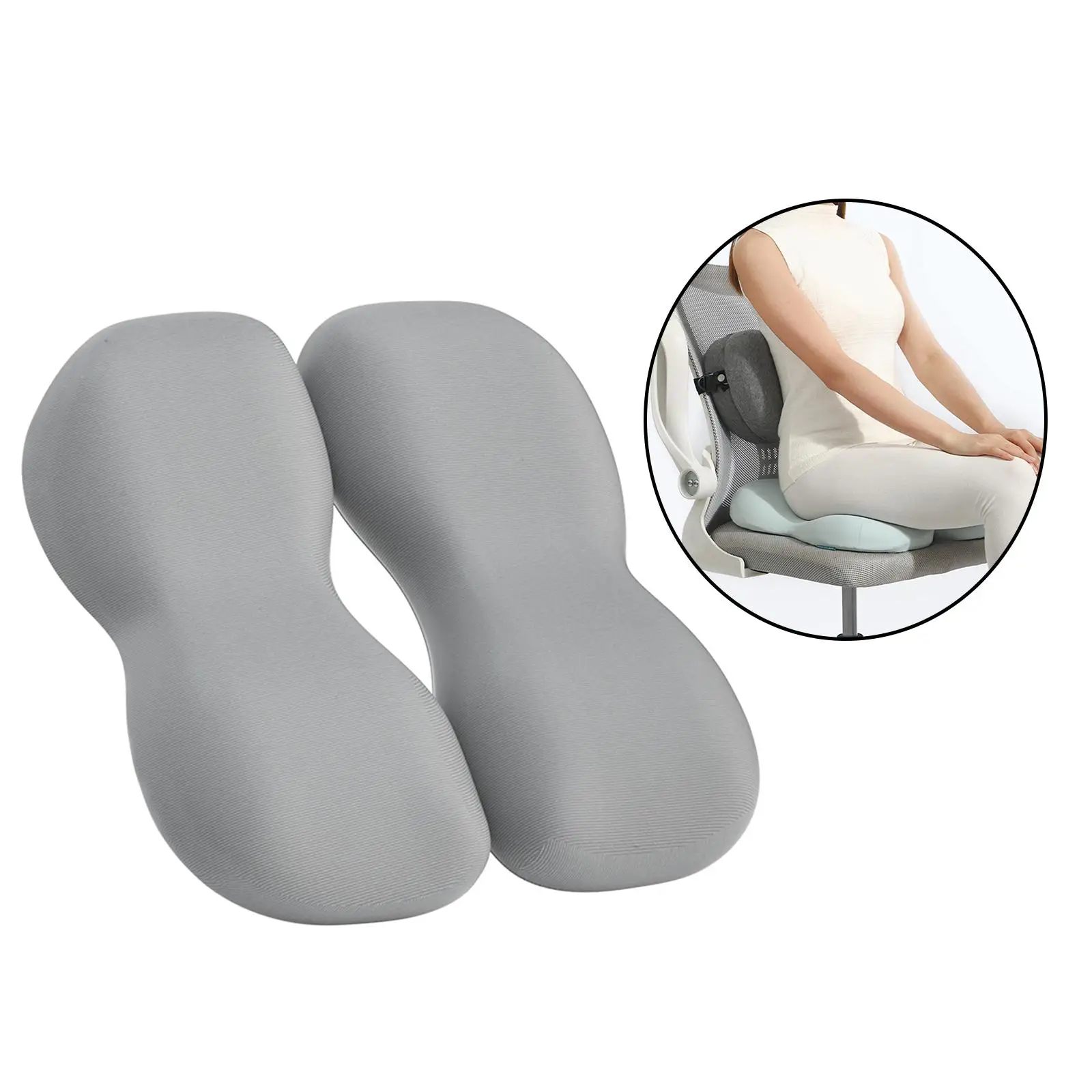 Breathable Back Seat Cushion Hip Waist Multifunctional Improve Posture Removable Elastic Strap Soft Comfortable for Home