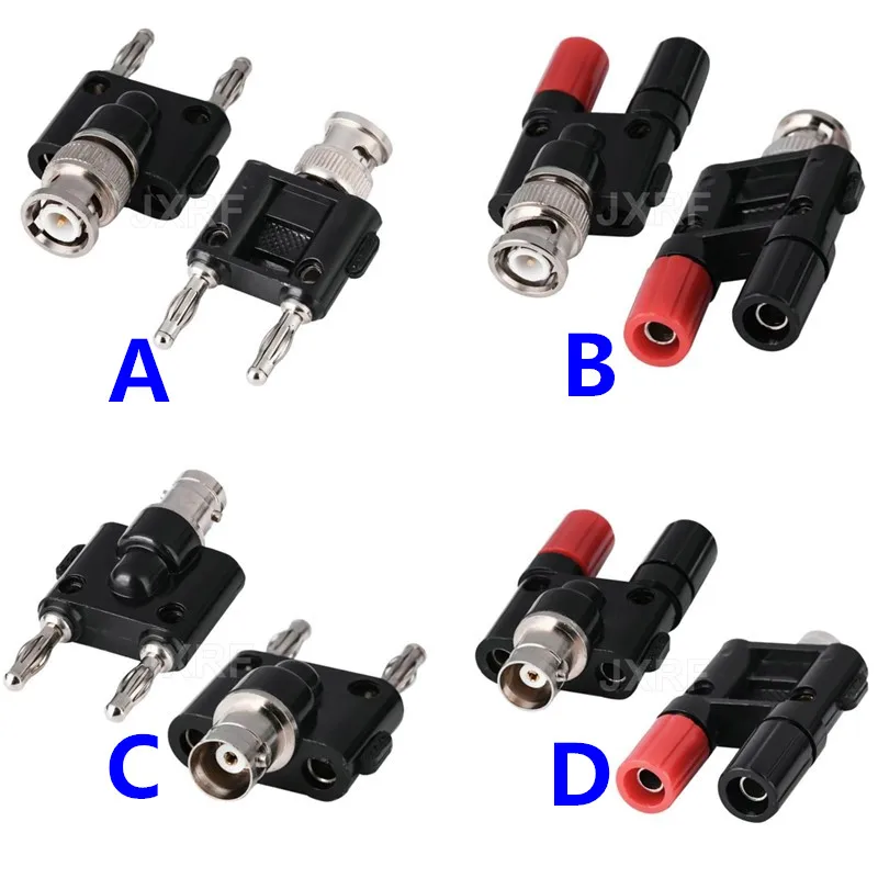 1 Stück BNC-Bananenstecker auf zwei 4-mm-Bananenstecker, RF-Koaxialverbinder, Video-T-Stück, BNC-Stecker auf zwei Bananenbuchsen, schneller Versand.