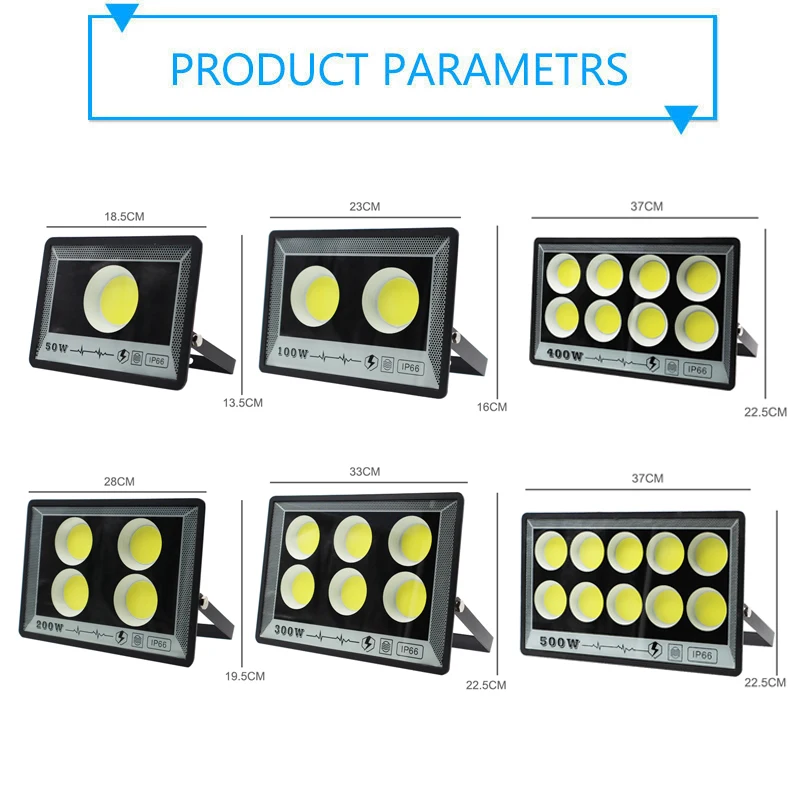 Led Flood Light 500W 400W 300W 200W 100W 50W AC 220V Outdoor Wall Floodlight Spotlight IP66 Waterproof LED Street Lamp led flood light