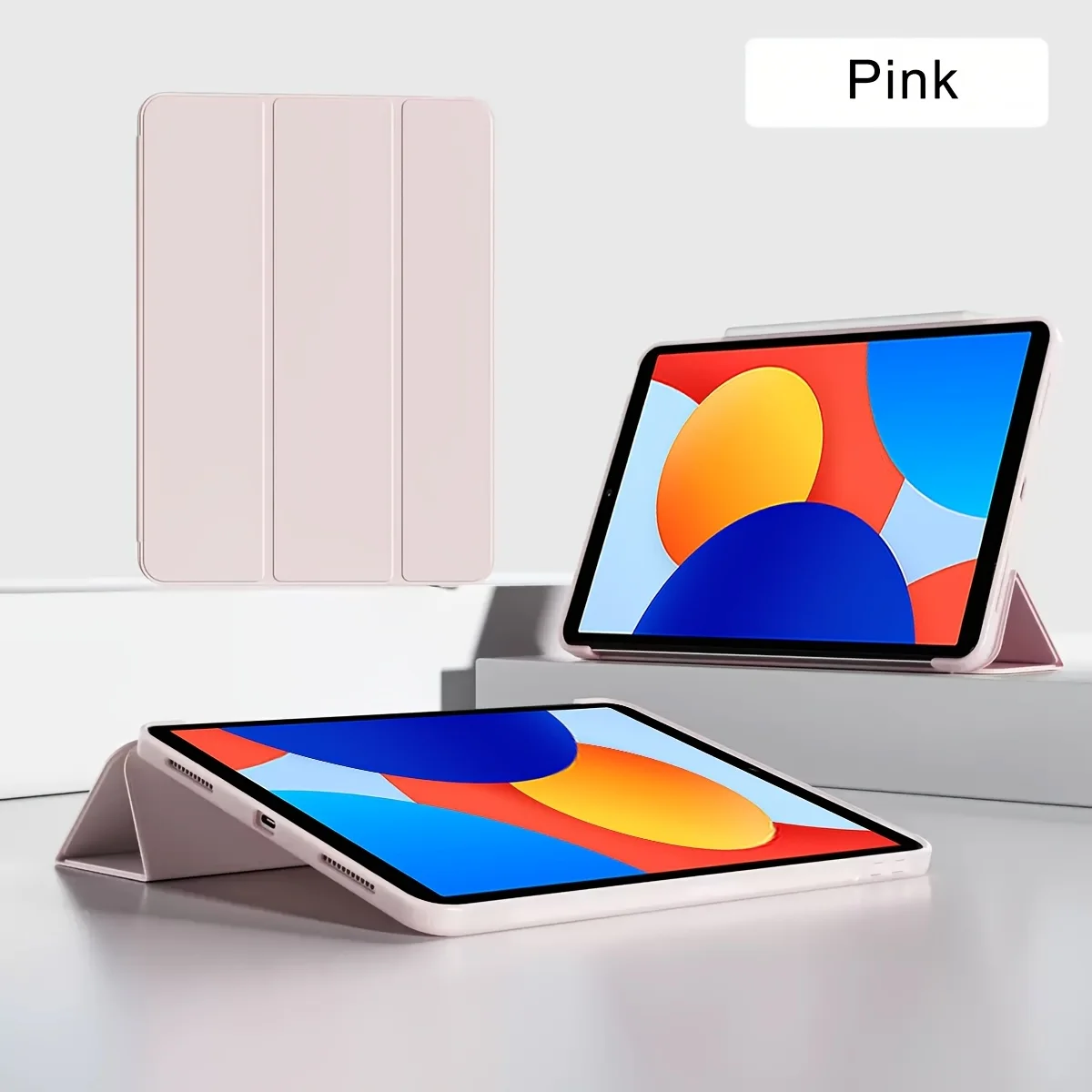 Premium Synthetic Leather Magnetic Flip Stand Cover for 8.7'' Tablets - Soft Back Shell with Auto Wake/Sleep Function