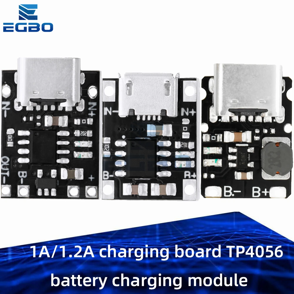 1~20 Stück Mini-Lithium-Batterie-Lademodul 1A/1,2A Ladeplatine TP4056 Modul 18650 Ladegerät MICRO TYPE-C Schnittstelle
