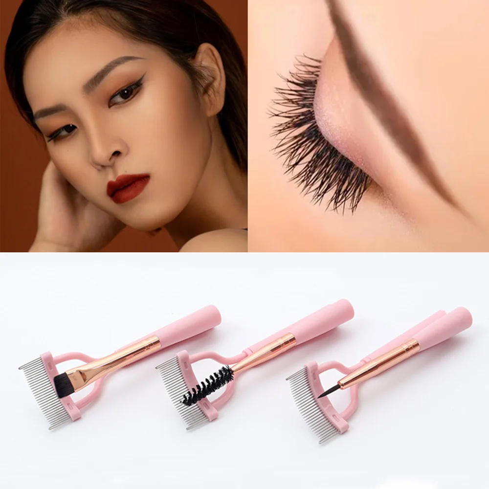 Double Head Eyelash Curler Beauty Makeup Lash Separator Foldable Metal