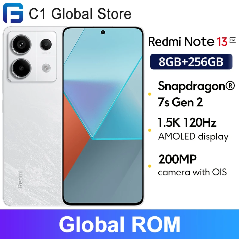 Global ROM Xiaomi Redmi Note 13 Pro 5G Snapdragon 7S Gen 2 Smartphone 6.67" 1.5K Display 200MP OIS Camera 67W Charging 5100mAh cell phone,mobile phone