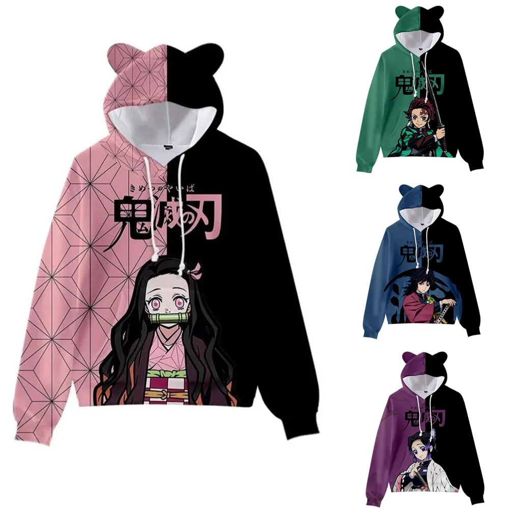 2D. Moletom com capuz com estampa 3D de jogos de anime, moda urbana para  homens e mulheres Demon Slayer