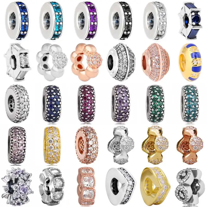 

Eternity Ice Sculpture Polished & Pave Inspiration Spacer Bead 925 Sterling Silver Charm Fit Women Fashion Bracelet Diy Jewelry
