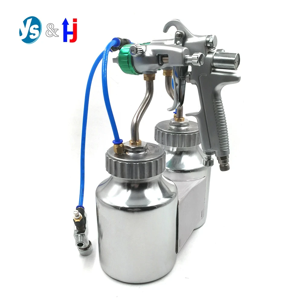 13mmDualHeadPressureFeedPaintSprayGunSprayerNanoChromeSpray