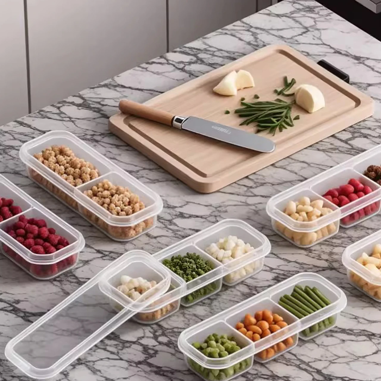 3/2 Grids Refrigerator Fresh-keeping Box Food Storage Box with Breathable Plug Narrow Seam Fridge Vegetable Meat Frozen Case