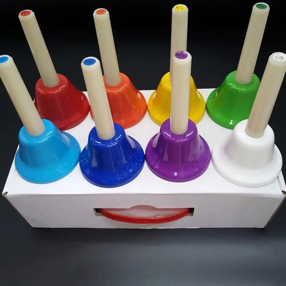 Diatonic Metal Hand Bell 8 Notes Educational And Fun Toy for Children 8pcs