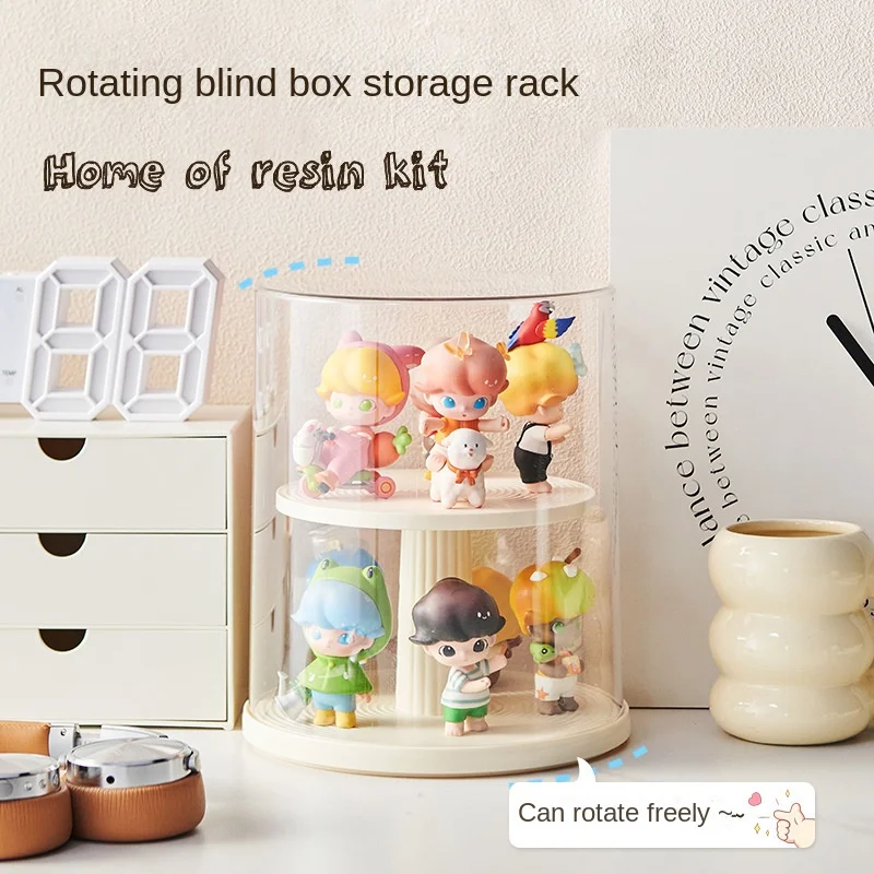 Rotatable Blind Box Storage Display Stand Lego Figure Floor Display Cabinet Bubble Mart Acrylic Display Box Closet Organizer