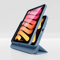 Premium Magnetic Smart Folding Folio Cover for Mini6- Mini7 A17 Pro (Haze Blue)