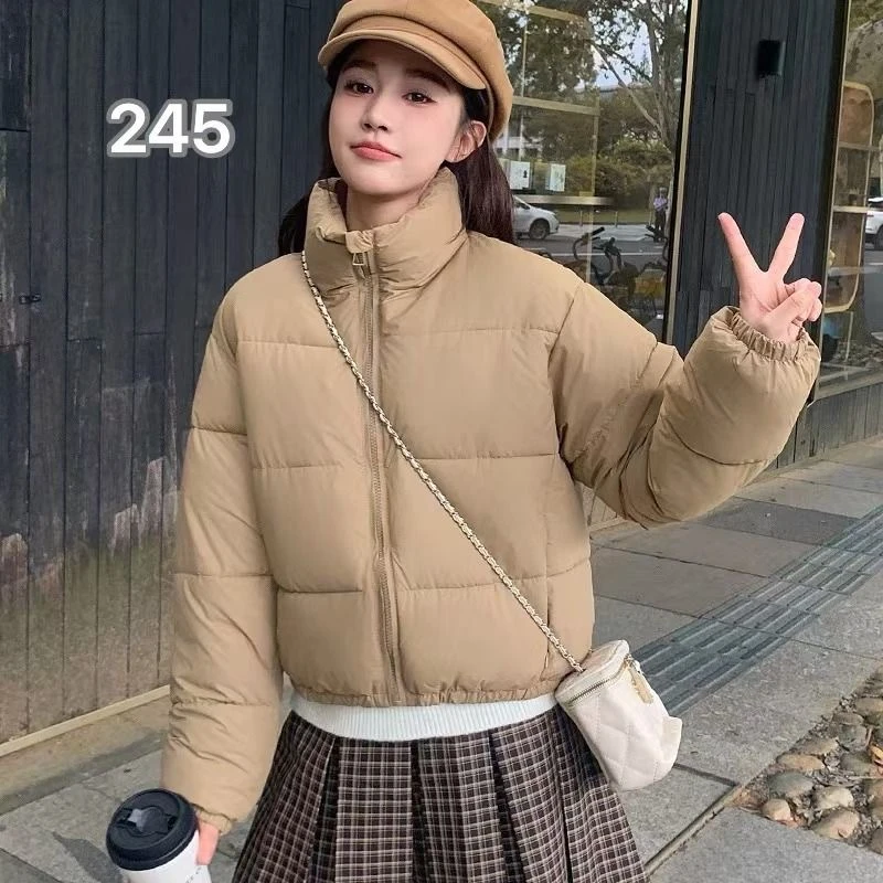 Women's Jacket New Korean Version Stand Collar Short Cotton-padded Jacket Thickening Warm Parkas Winter Jackets for Women Coat 4