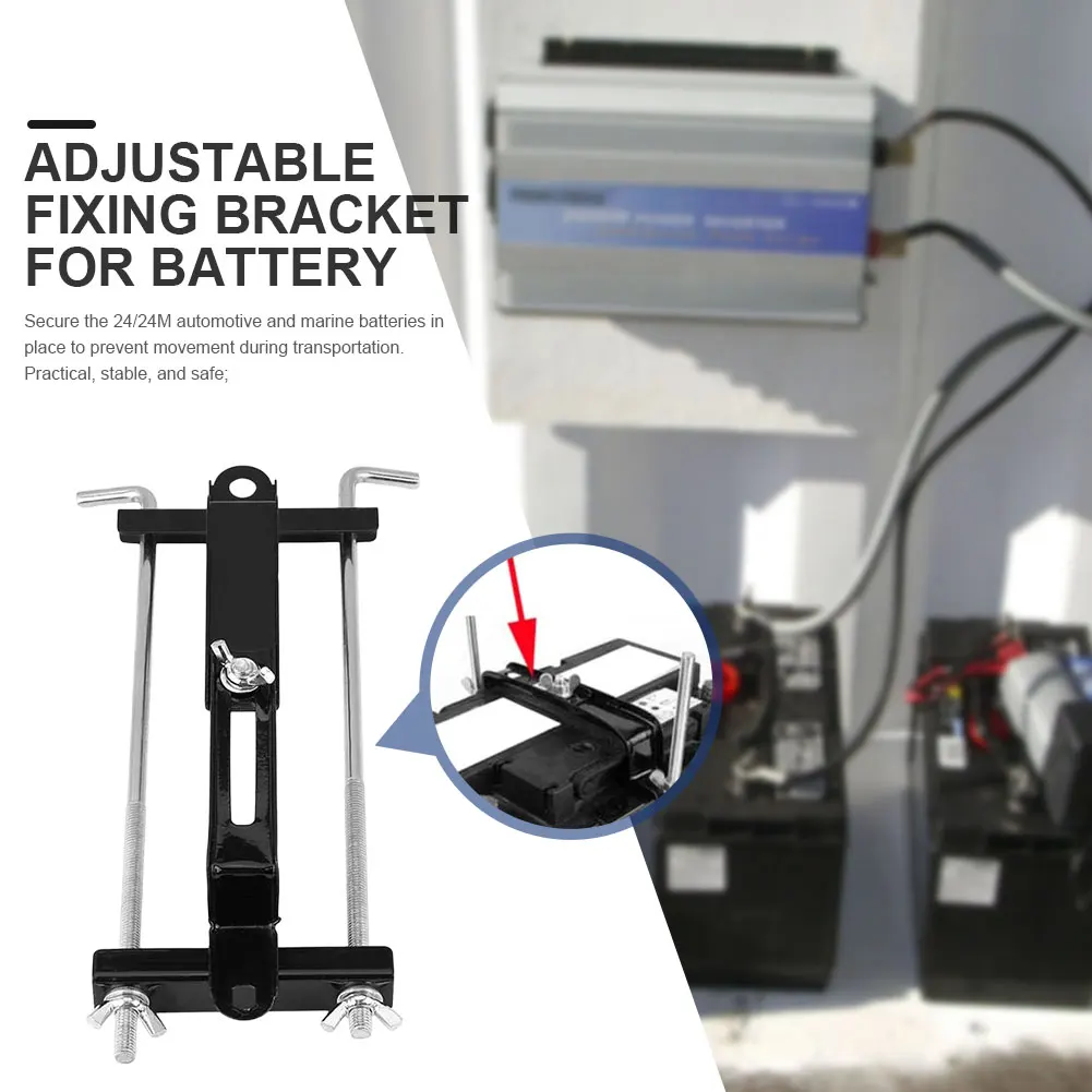 Battery Holder Adjustable Car Crossbar Battery Bracket Holder Durable Battery Retainer Rust Proof Crossbar Holder Thickened for Car SUV