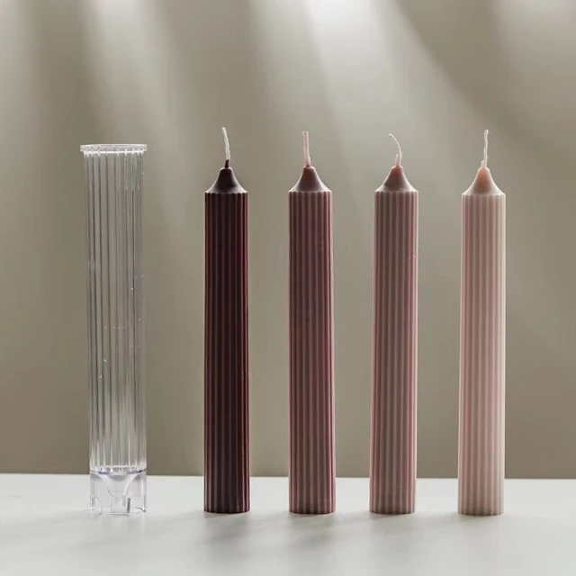 Vertical Stripe Cylinder Transparent Candle Making Mould Aromatherapy Molds  Acrylic Candle Mold - China Mold, Mould