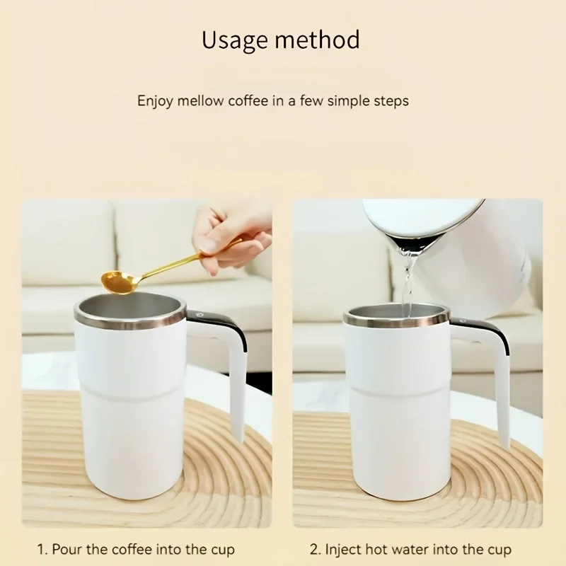 Lue's House Temperature Display Automatic Stirring Cup Rechargeable Magnetic Automatic Stirring Coffee Cup Portable Travel Water Cup - Image 6