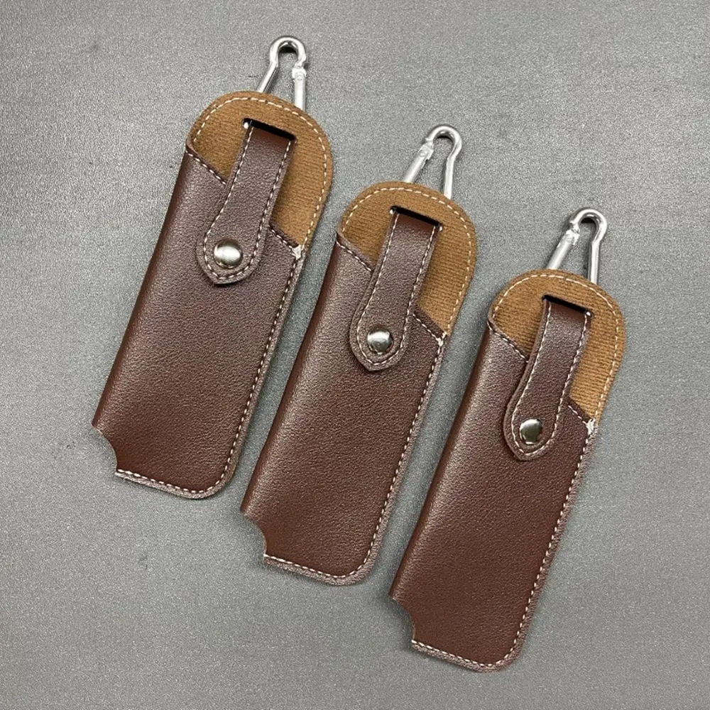 Neue braune Faltenmesserscheide, 14,2 x 4,5 cm, Scheidenwerkzeug, Lederscheide, Outdoor-Werkzeug – Detail 1