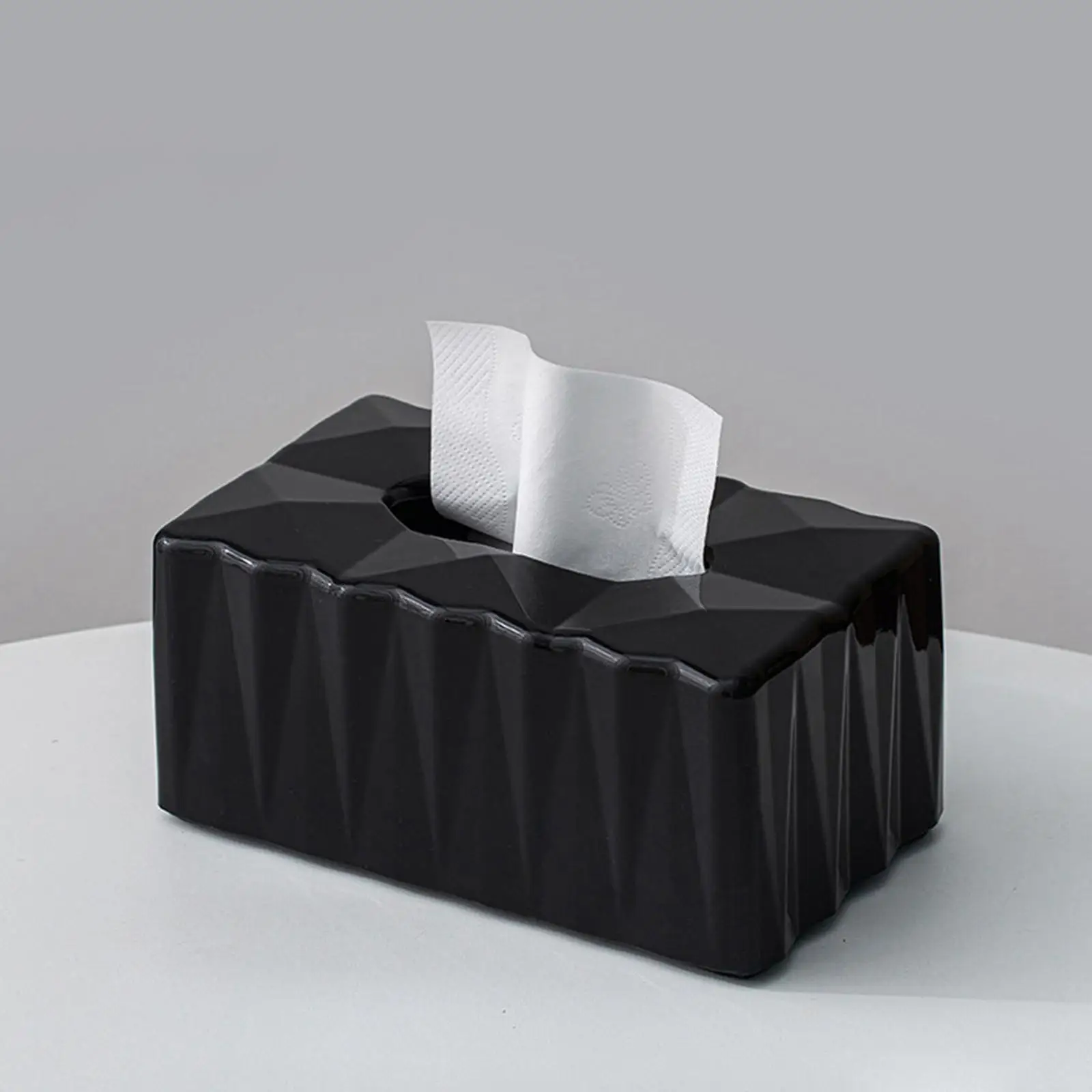 Geometric Facial Tissue Box Decoration Napkin Paper Holder Case for Home Car