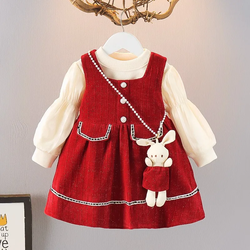 

Платье для девочки, новинка, Осень-зима, детское платье принцессы для маленьких девочек, комплекты одежды, плотная теплая Вельветовая одежда для детей на день рождения, Новогодняя одежда