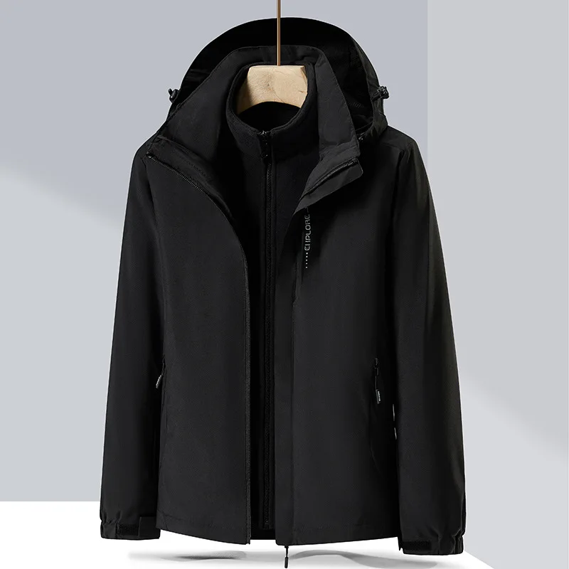 Outdoor Assault Suit Men's And Women's Detachable Two-piece Waterproof Windproof Breathable Mountain Skiing Suit Jacket