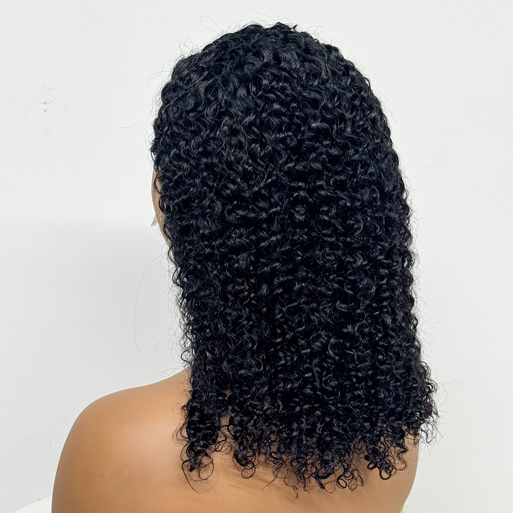 Jerry Curly Short Bob Human Hair Wigs 13x4 Transparent Lace Frontal Wig Human Hair 200% Density Curly Hair Wigs For Women