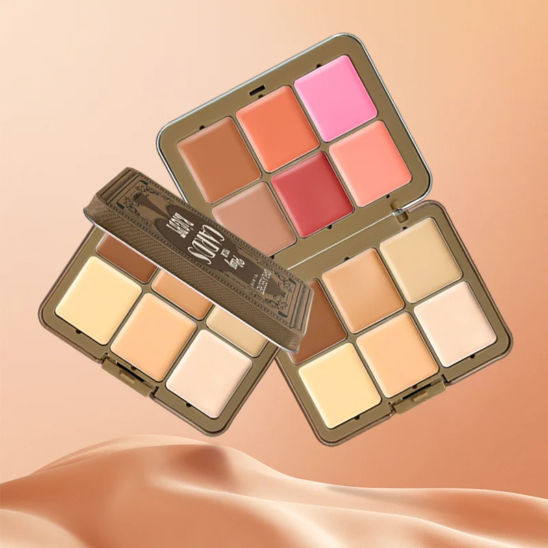 12 color plum concealer facelift powder blusher plate multi-function makeup plate poker iron box holiday gift 5