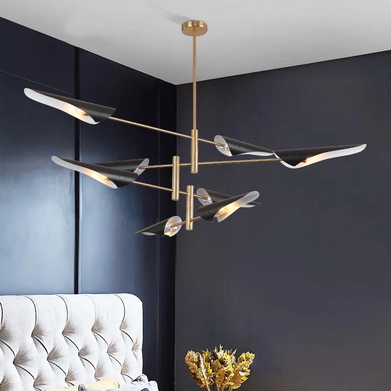 

Post-modern Scandinavian living room chandelier personalized creative dining room bedroom black plus white chandelier