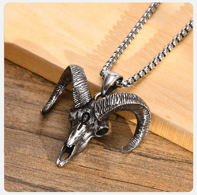 2 Collane Demone XPEX - Ciondolo Maschera Gotica, Catena Satana, Per Uomo, Due Colori - Foto 9